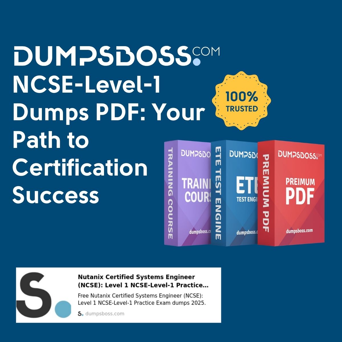 Ace Your Ncse-Level-1 Exam With Dumpsboss Ncse-Level-1 Dumps Pdf